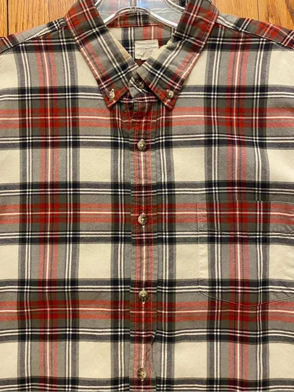 J. Crew Vintage Plaid Oxford Long Sleeve Button Down Excellent L Retail $110